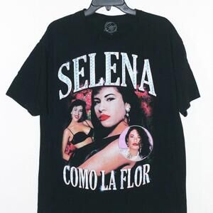 Selena Quintanilla Como La Flor diamond design Black tshirt size large